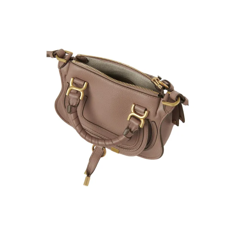 Chloe Marcie Grain Calfskin Shoulder Bag, Crossbody Bag, Handbag Mini Women's Wood Rose-3