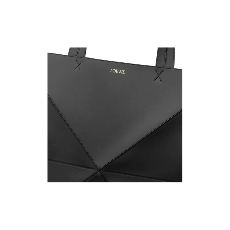 LOEWE Puzzle Shiny Cow Leather Tote Bag, Shopping Bag, Handbag Tubas Men's Black-6