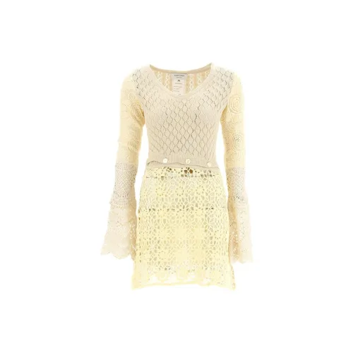 Marine Serre Long-Sleeved Dresses Women's Yellow