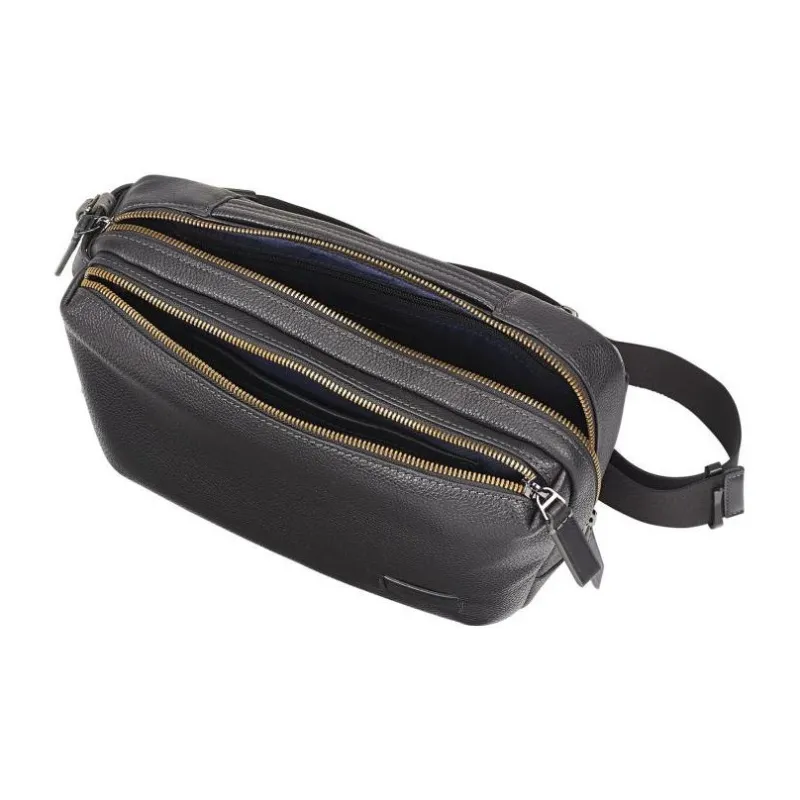 TUMI Leather Sling Bag Fanny Pack Regular Men's Black-2