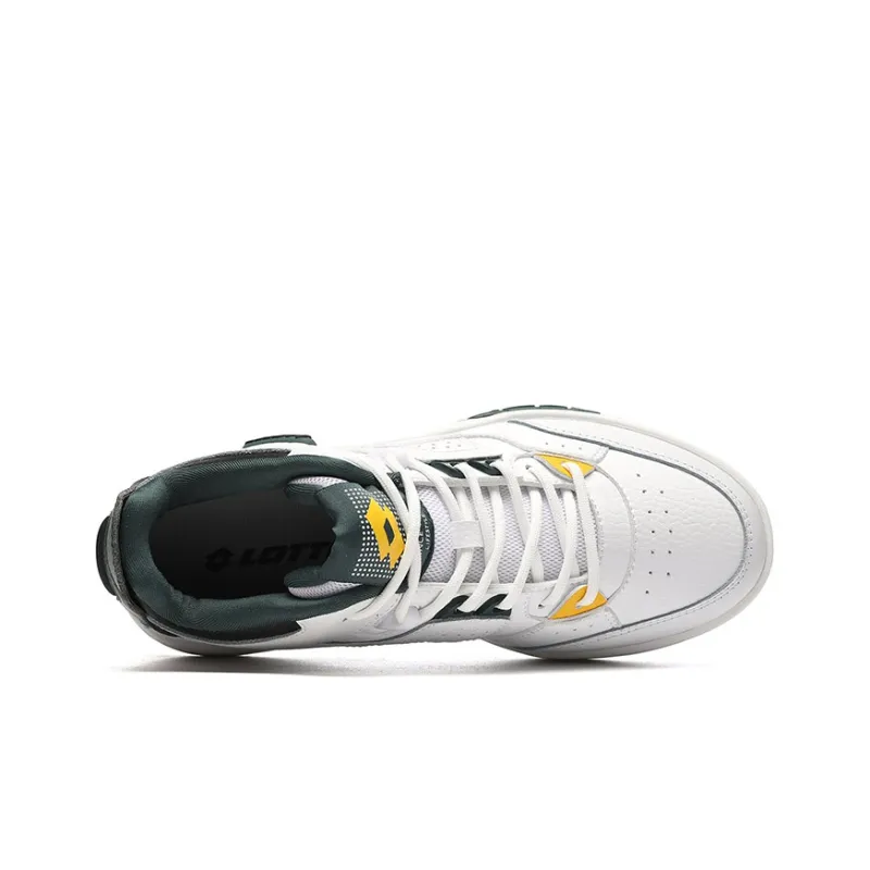 LOTTO Slip-Resistant Water-Resistant High-Top Skateboard Shoes Men's White-7