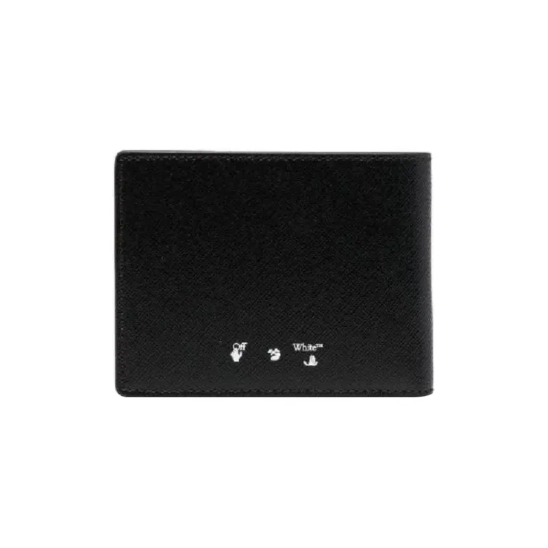 OFF WHITE Leather Wallet Men's Black White-1