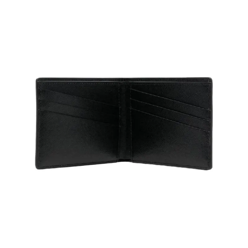OFF WHITE Leather Wallet Men's Black White-2