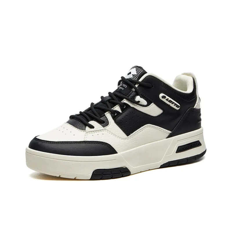 LOTTO Slip-Resistant Water-Resistant High-Top Skateboard Shoes Men's White-11