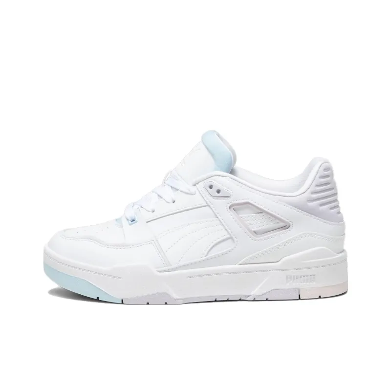 PUMA Slipstream Anti Slip Wear Resistant Low Top Skateboard Shoes Women's White Blue-0