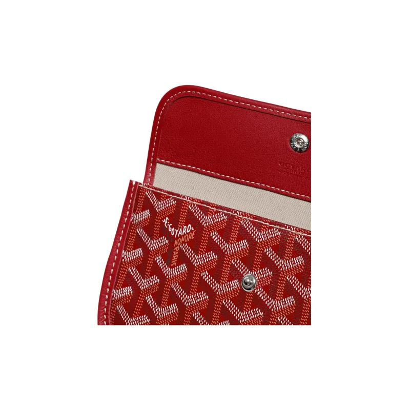 GOYARD Saint Louis Canvas Calfskin Tote Bag Shopping Bag Handbag Small Size Unisex Red-8
