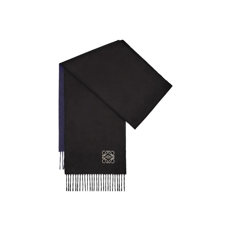 LOEWE Knit Scarves Women's Blue/Black-1