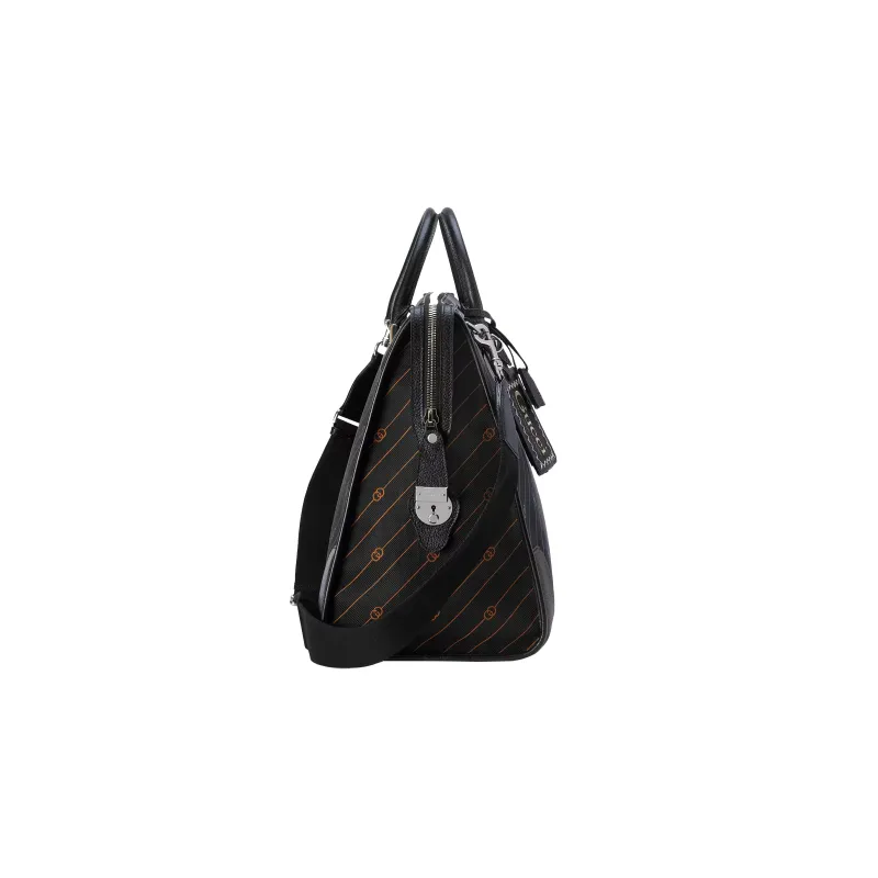GUCCI Interlocking Collection Jacquard Fabric With Leather Shoulder Bag Crossbody Bag Handbag Men's Black/Orange-2