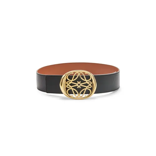 LOEWE Anagram Leather Belts Women's Tan/Black