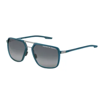 PORSCHE DESIGN Plate And Metal Square Sunglasses Men's Blue