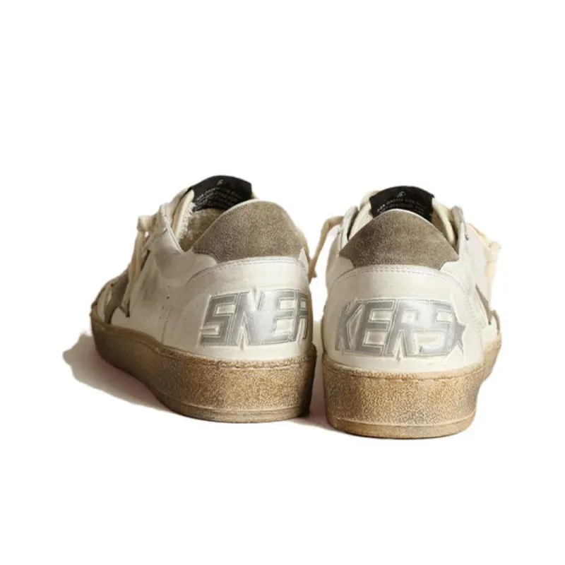Golden Goose Ball Star Low-Top Skateboard Shoes Women's White Vintage Version-3