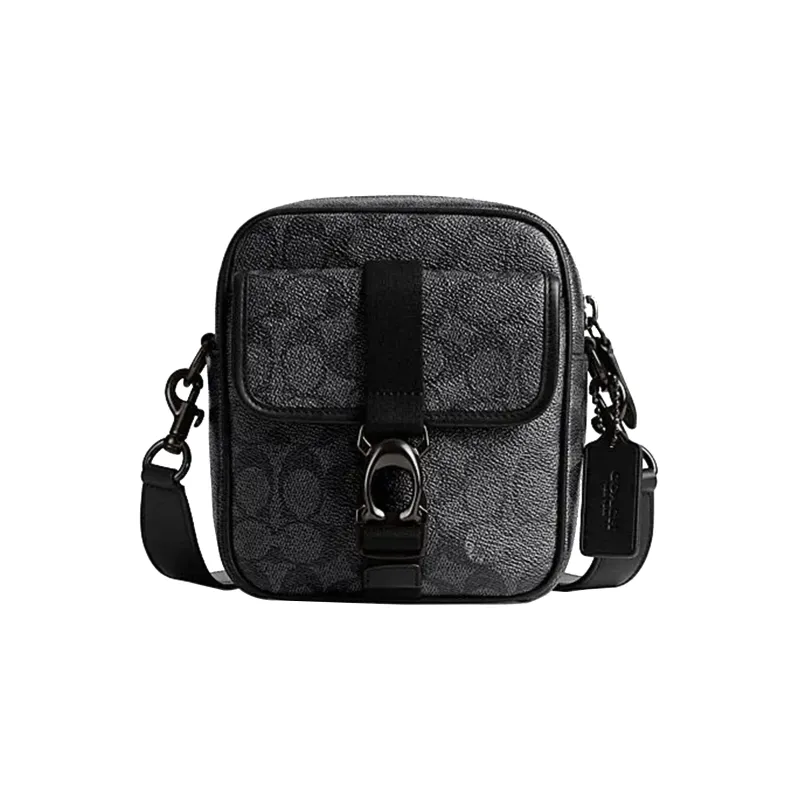 COACH PVC Messenger Bag, Shoulder Bag, Crossbody Bag Mini Men's Charcoal Black-0
