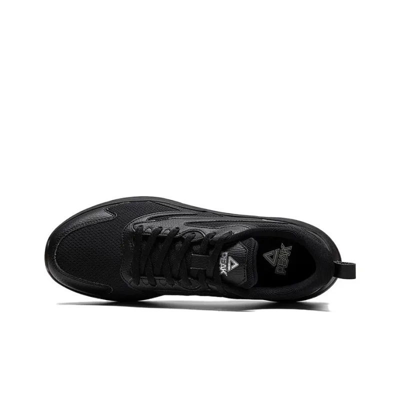 PEAK Anti Slip Wear Resistant Low Top Running Shoes Men's All Black-2