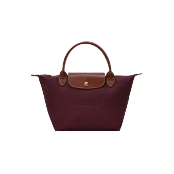 LONGCHAMP Fabric Dumpling Bag Handbag Trumpets Women's Dark Red