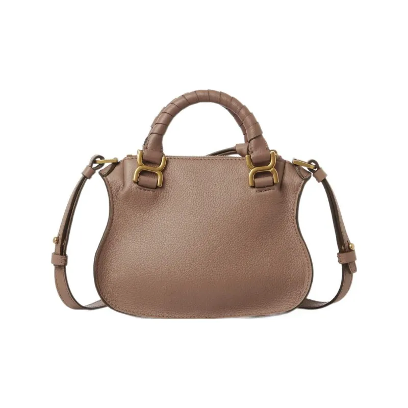Chloe Marcie Grain Calfskin Shoulder Bag, Crossbody Bag, Handbag Mini Women's Wood Rose-2