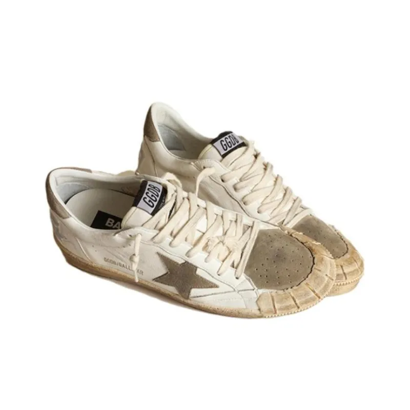 Golden Goose Ball Star Low-Top Skateboard Shoes Women's White Vintage Version-2