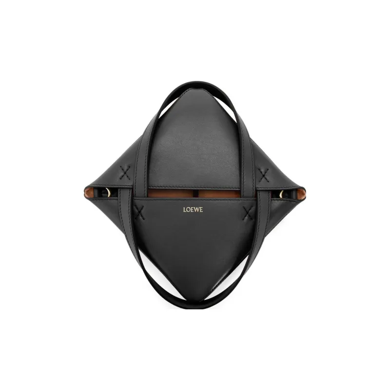 LOEWE Puzzle Fold Calfskin Tote Bag, Shopping Bag, Handbag Mini Men's Black-4