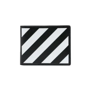 OFF WHITE Leather Wallet Men's Black White