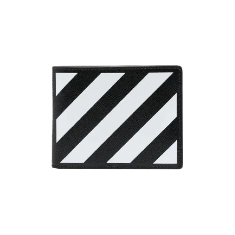OFF WHITE Leather Wallet Men's Black White-0