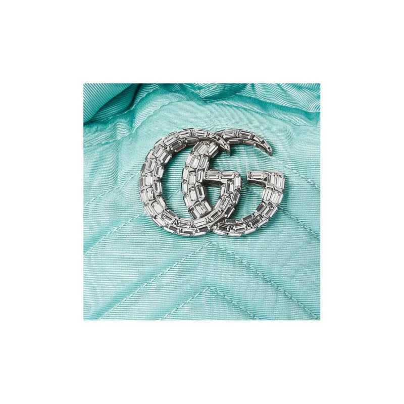 GUCCI GG Marmont Herringbone Cloud Fabric Bucket Bags Shoulder Bag Crossbody Bag Regular Women's Light Blue-7