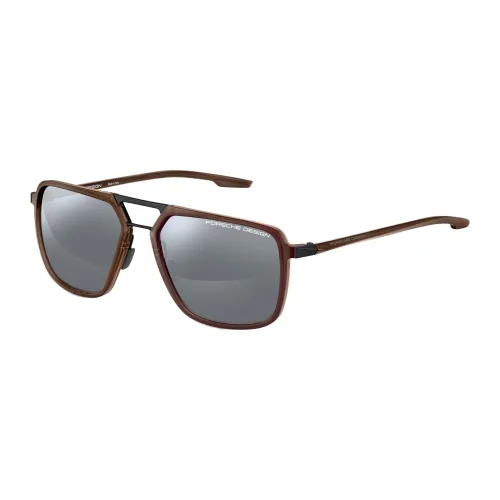 PORSCHE DESIGN Plate And Metal Square Sunglasses Men's Brown
