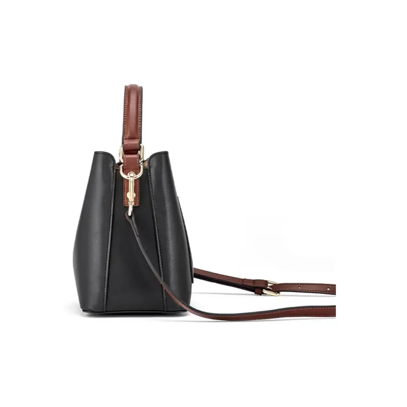 Hush Puppies Cow Leather Handbag, Shoulder Bag, Crossbody Bag Medium Size Women's Black-3