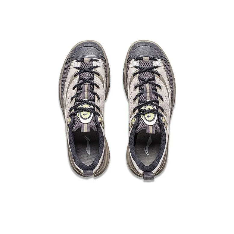 LiNing CF Linchuan LITE Cushioned Slip Resistant Breathable Low Top Casual Shoes Men's Smoke Ink Gray-2