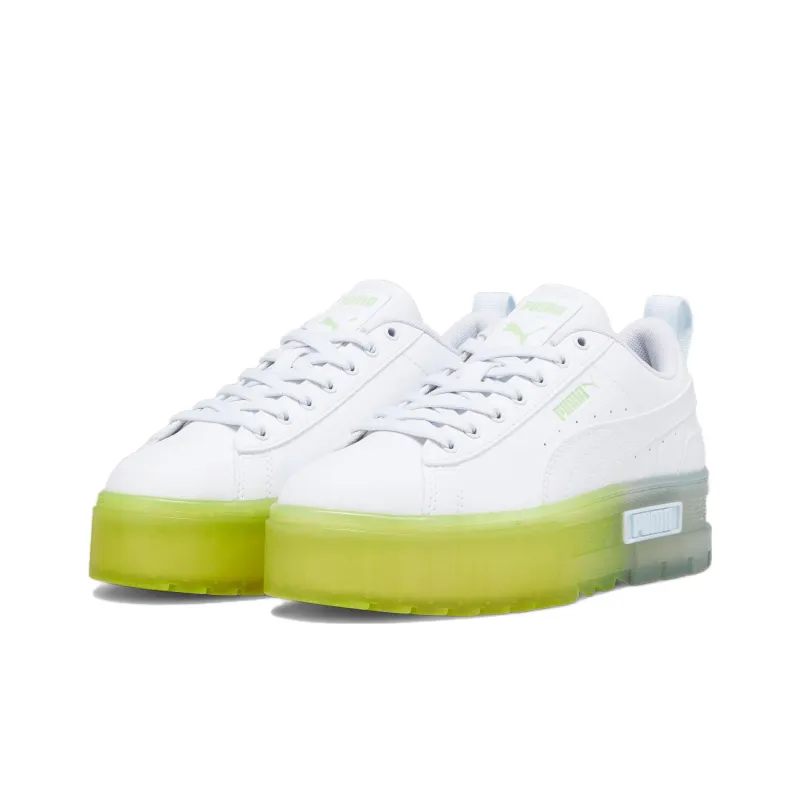 PUMA Mayze Beach Days Anti-Slip Wear-Resistant Low-Top Skateboard Shoes Women's White Green Blue-2