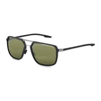 PORSCHE DESIGN Plate And Metal Square Sunglasses Men's Black