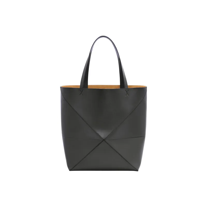 LOEWE Puzzle Shiny Cow Leather Tote Bag, Shopping Bag, Handbag Tubas Men's Black-1