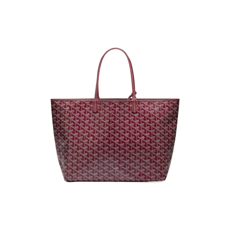 GOYARD Saint Louis Canvas Calfskin Tote Bag Shopping Bag Handbag Small Size Unisex Burgundy-1