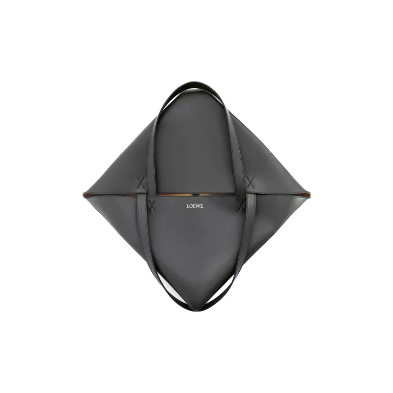 LOEWE Puzzle Shiny Cow Leather Tote Bag, Shopping Bag, Handbag Tubas Men's Black-3