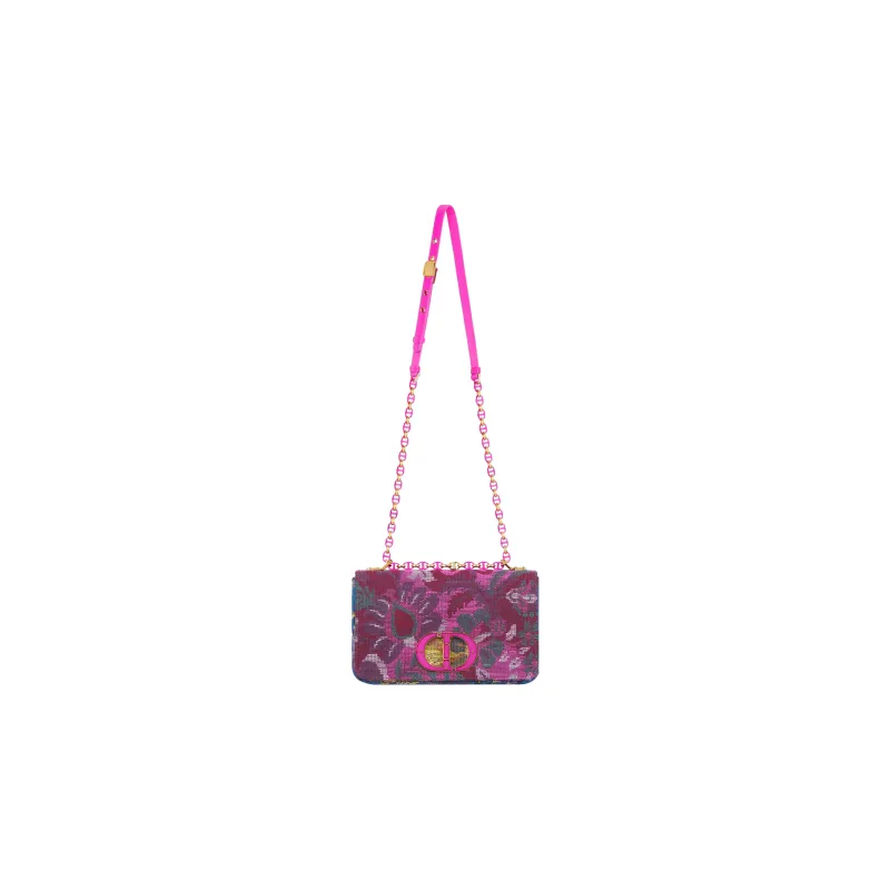 DIOR Caro Cross-Stitch Embroidery Shoulder Bag Crossbody Bag Medium Size Women's Pink-3