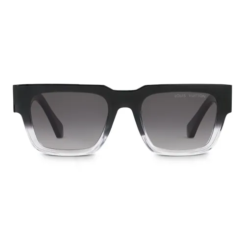 LOUIS VUITTON Acetate Browline Sunglasses Women's Black