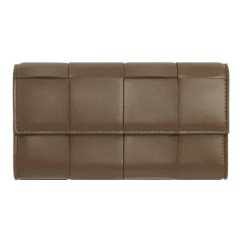 Bottega Veneta Lambskin Wallet Large Size Women's Taupe