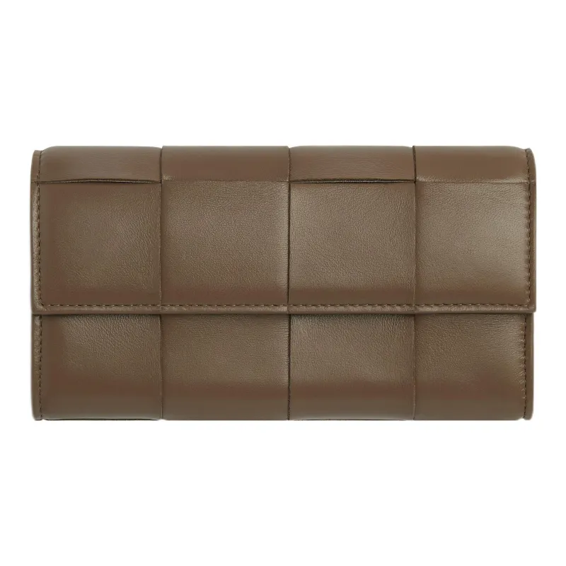 Bottega Veneta Lambskin Wallet Tubas Women's Taupe-0