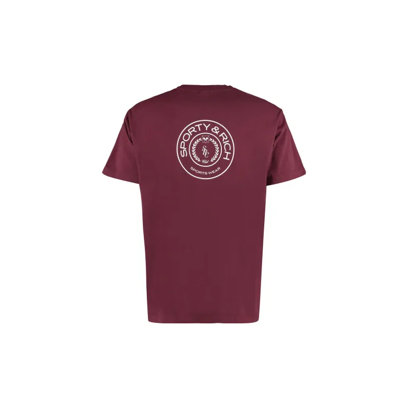 SPORTY & RICH Connecticut Crest Cotton T Shirt-1