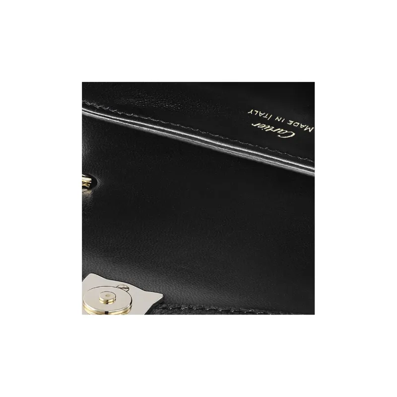 CARTIER Cow Leather Shoulder Bag, Crossbody Bag Extra Mini Women's Black-3
