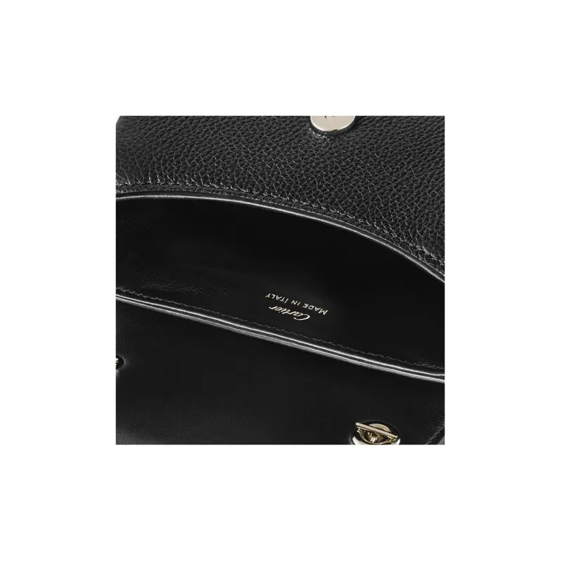 CARTIER Cow Leather Shoulder Bag, Crossbody Bag Extra Mini Women's Black-1