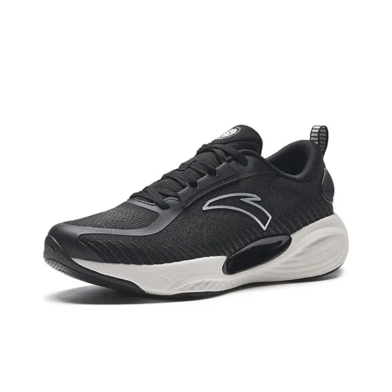 Anta Slip Resistant Low Top Running Shoes Men's Black White-1