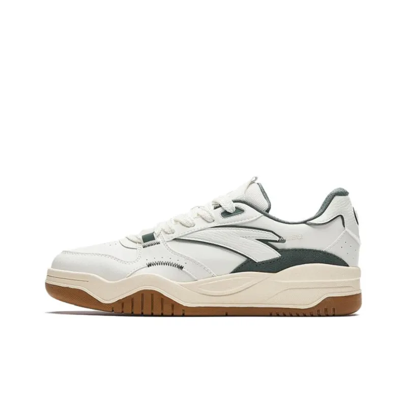 Anta Wave Shoes Slip Resistant Low Top Skateboard Shoes Men's White Gray Cyan-0