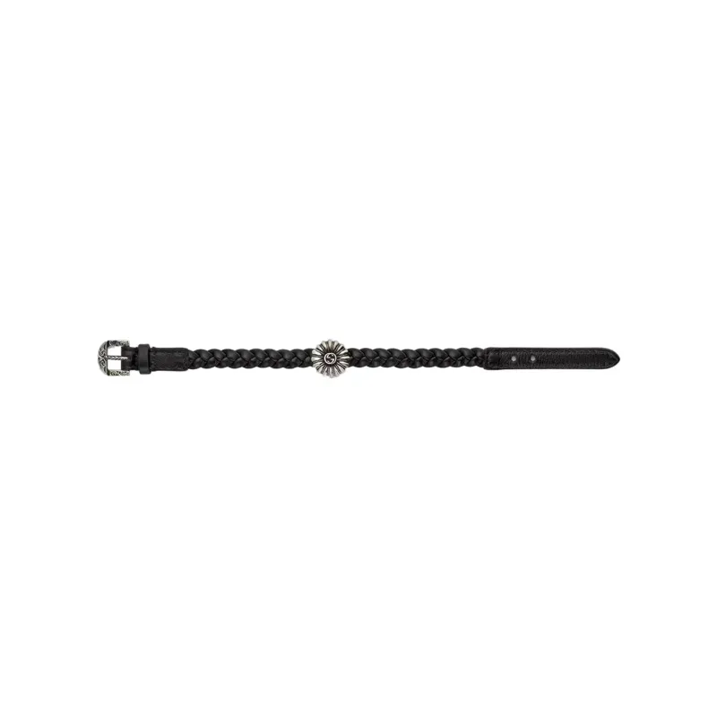 GUCCI 925 Sterling Silver, Leather Bracelets Unisex Black-3