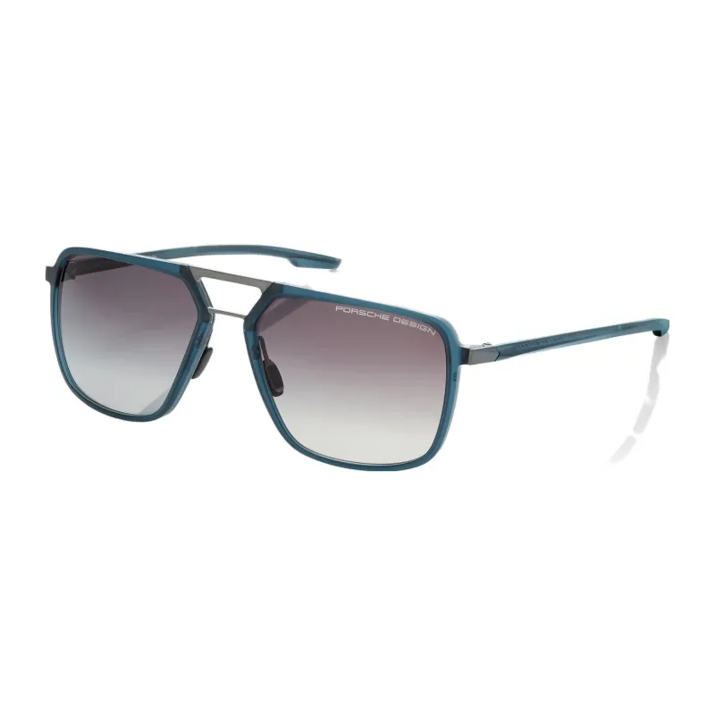 PORSCHE DESIGN Plate And Metal Square Sunglasses Men's Blue-3
