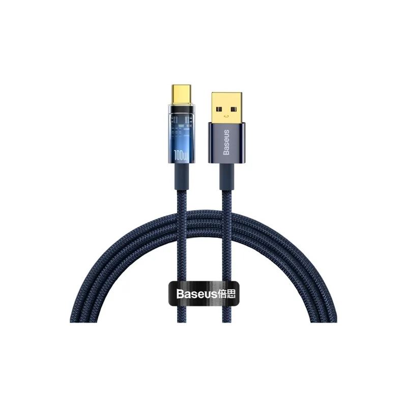 Baseus Type C To Type C USB A Explorer Collection Smart Power Bank Fast Charging Cable 100W 1/2 Meter Length-6