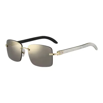 CARTIER Horn Irregular Shape Sunglasses Unisex White