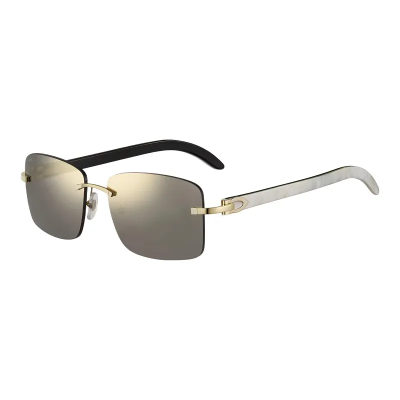 CARTIER Horn Irregular Shape Sunglasses Unisex White-0