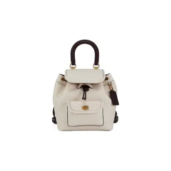 COACH Cow Leather Backpack Medium Size Women's White