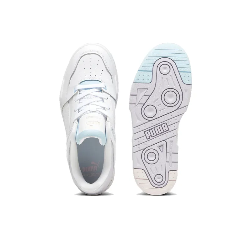 PUMA Slipstream Anti Slip Wear Resistant Low Top Skateboard Shoes Women's White Blue-3