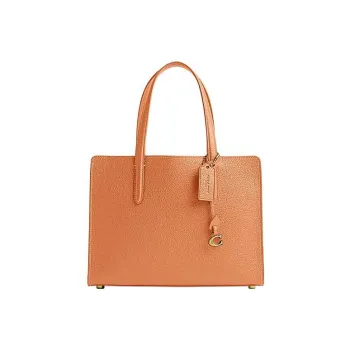 COACH Carter Cow Leather Tote Bag Shopping Bag Shoulder Bag Crossbody Bag Handbag Large Size Women's Orange