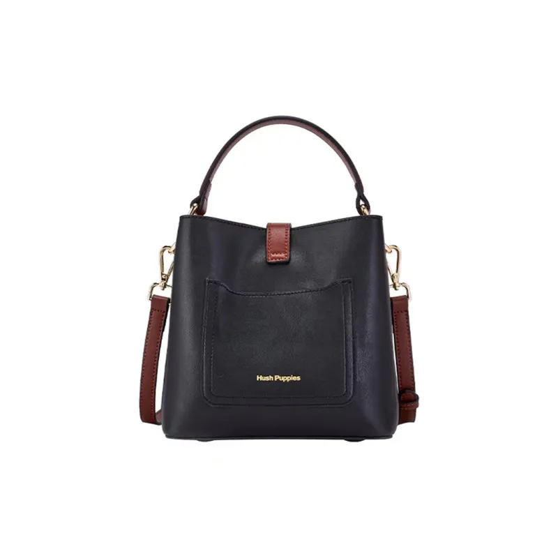 Hush Puppies Cow Leather Handbag, Shoulder Bag, Crossbody Bag Medium Size Women's Black-2